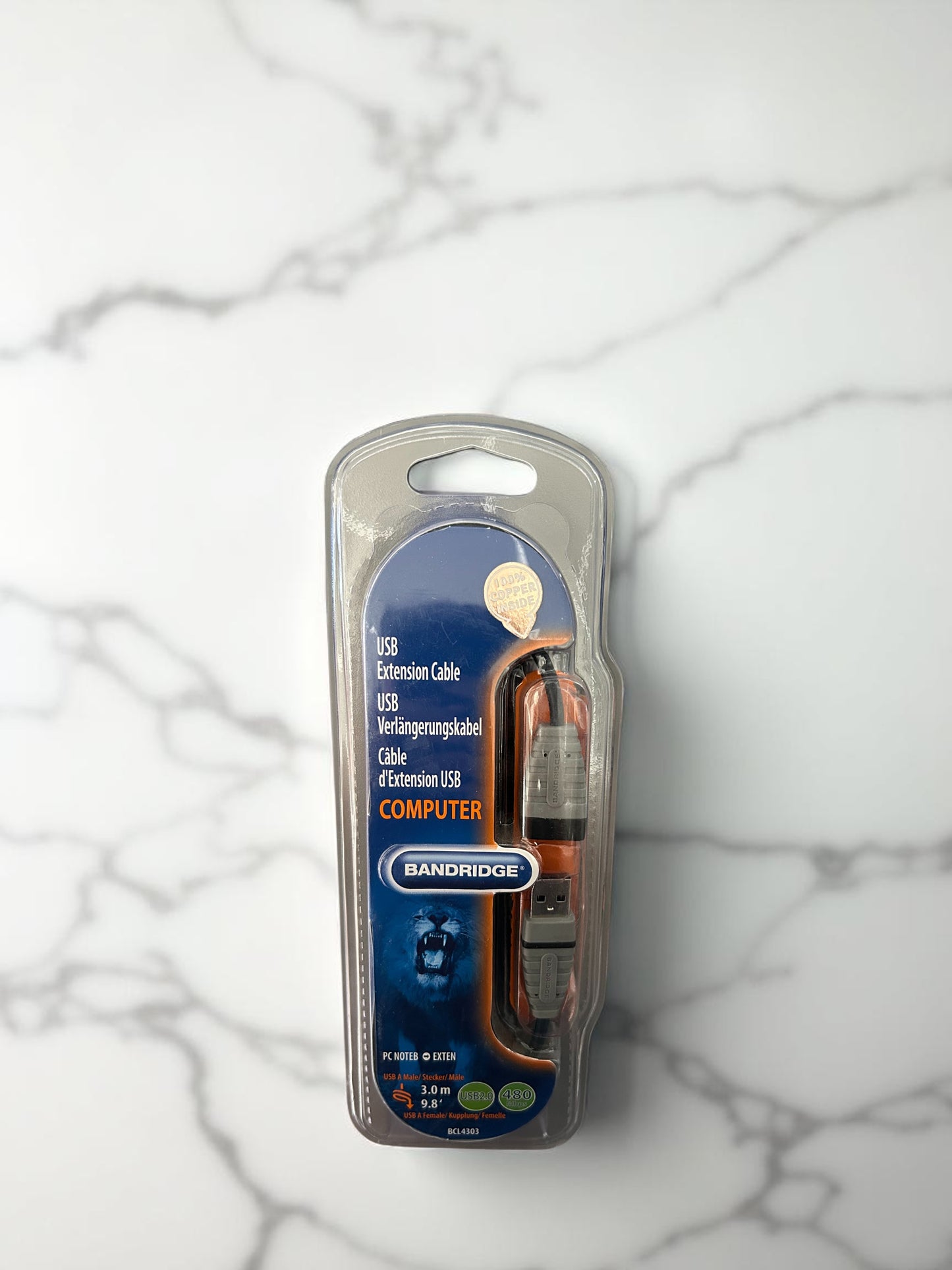 Cable USB macho a USB hembra / 3 m
