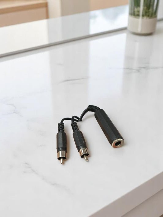 Doble RCA macho a Jack 6.5 mm hembra