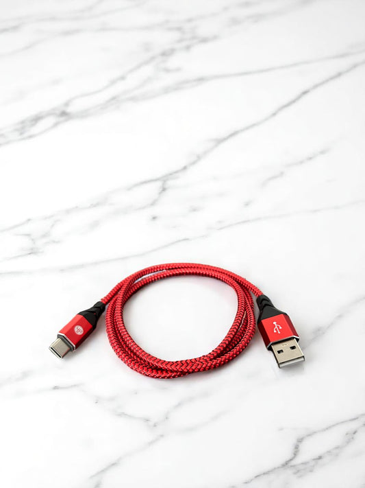 Cable rojo USB a USB tipo C / 1 m