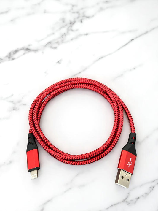 Cable rojo USB a Lightning (Iphone) / 1 m