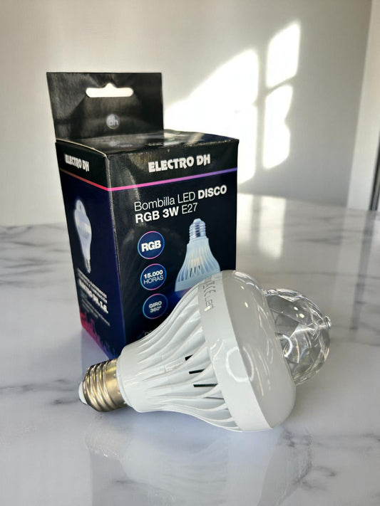 Bombilla Led 3W E27 disco RGB
