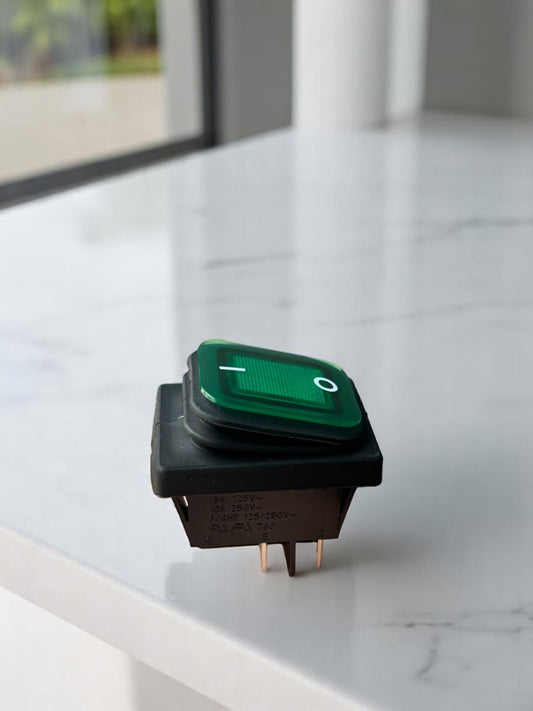Interruptor bipolar impermeable VERDE luminoso