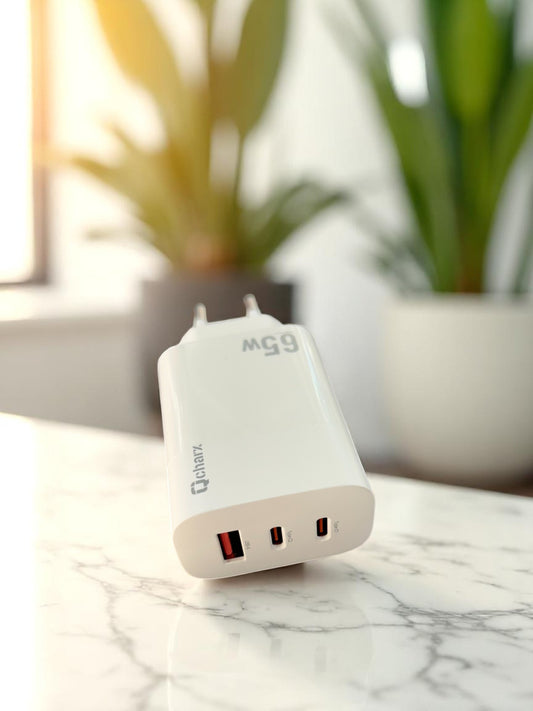 Alimentador triple 1, USB y 2 USB tipo C 65W (Carga rápida)