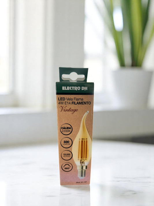 Bombilla Led 4W E14 vintage vela