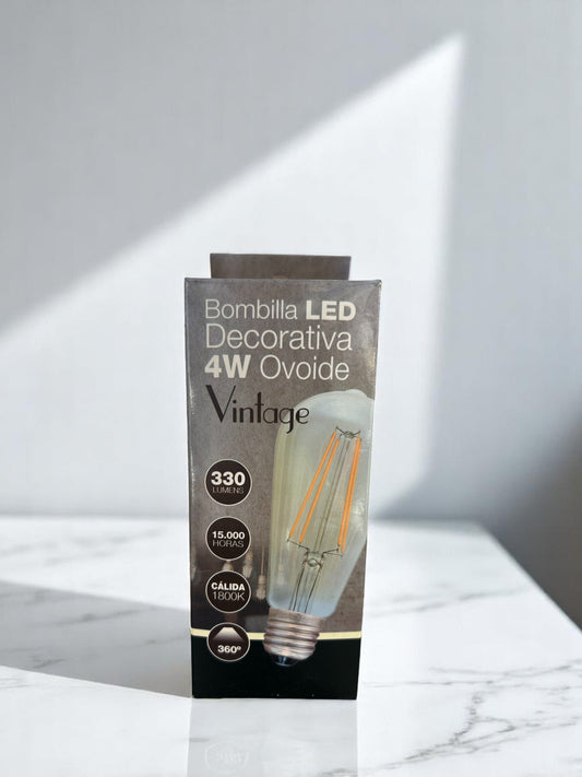 Bombilla Led 4W E27 vintage ovoide