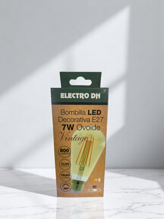 Bombilla Led 7W E27 vintage ovoide